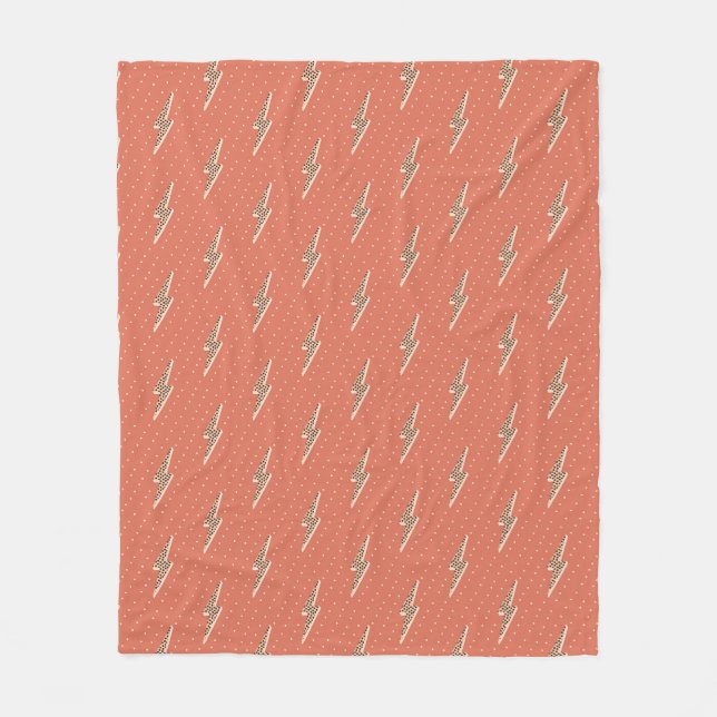 Lightning bolt soft pink  fleece blanket (Front)