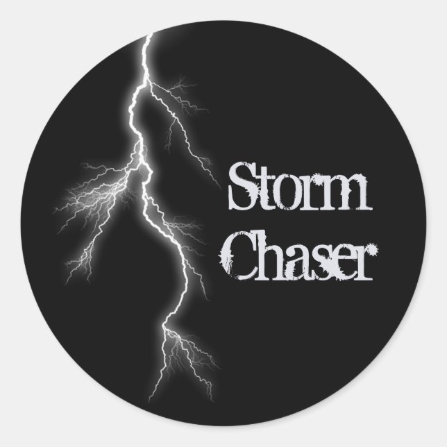Lightning Bolt, Storm Chaser Classic Round Sticker (Front)