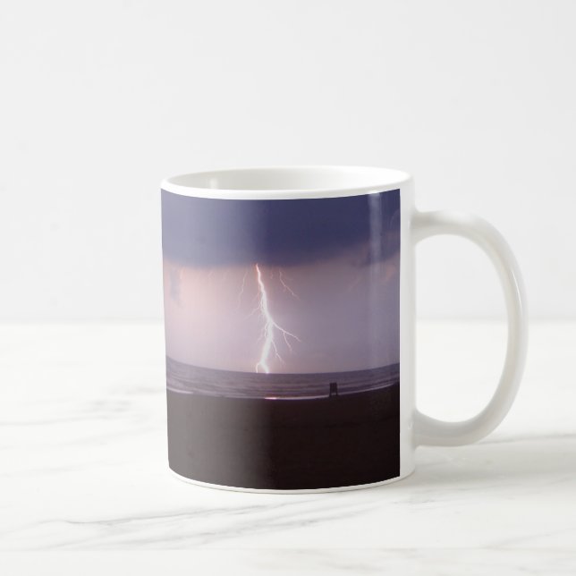 Lightning Bolt Strike Ocean Daytona Beach FL Mug (Right)