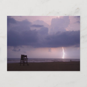Lightning Bolt Strike Ocean Daytona Beach Postcard