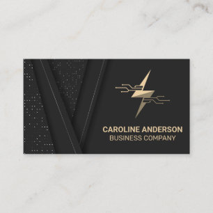 Lightning Bolt Tech Logo Business Card