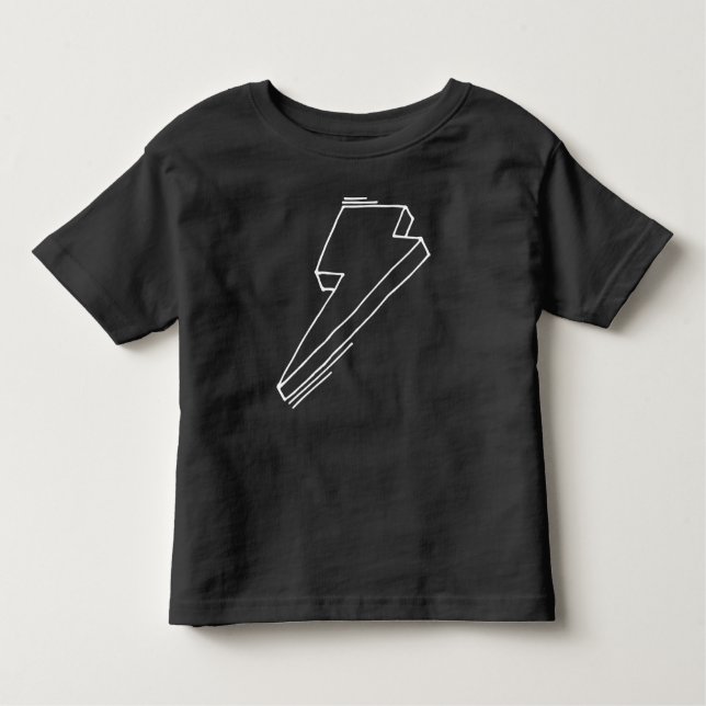 Lightning Bolt Toddler T-Shirt Black (Front)