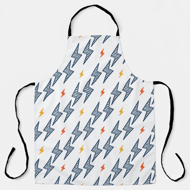 Lightning Bolts Doodle Seamless Flash Apron (Front)