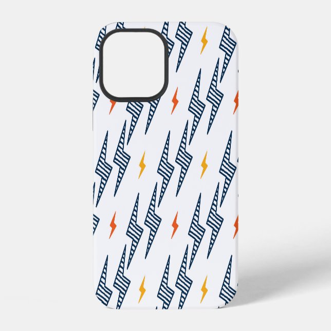 Lightning Bolts Doodle Seamless Flash iPhone Case (Back)
