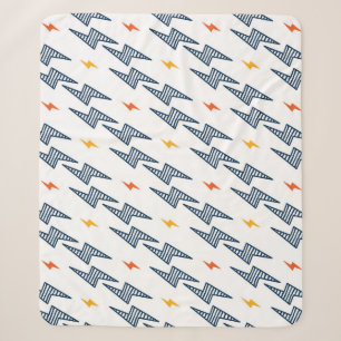 Lightning Bolts Doodle Seamless Flash Sherpa Blanket