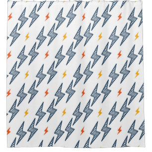Lightning Bolts Doodle Seamless Flash Shower Curtain