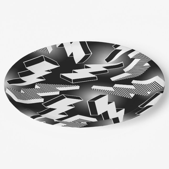 Lightning Bolts Paper Plate (Angled)
