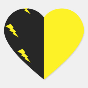 Lightning bolts pattern heart sticker