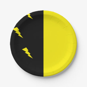 Lightning bolts pattern paper plate