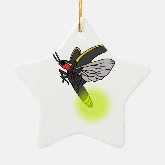 lightning bug flight 2 lit ceramic tree decoration (Front)