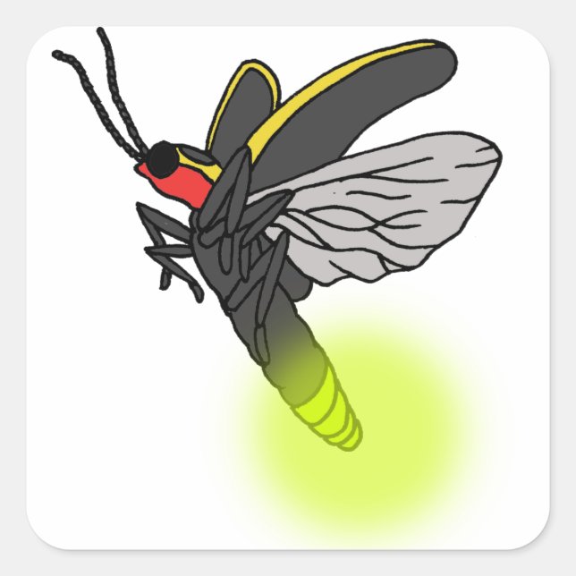 lightning bug flight 2 lit square sticker (Front)