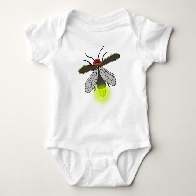 lightning bug flight lit baby bodysuit (Front)