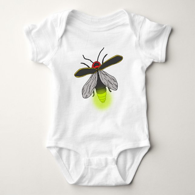 lightning bug flight lit baby bodysuit (Front)