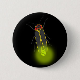 lightning bug lit 6 cm round badge