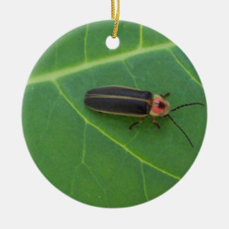 Lightning Bug on Leaf Ceramic Tree Decoration
