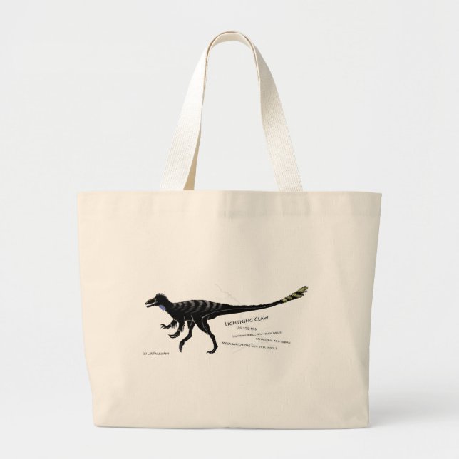 Lightning Claw Dinosaur Tote Bag (Front)
