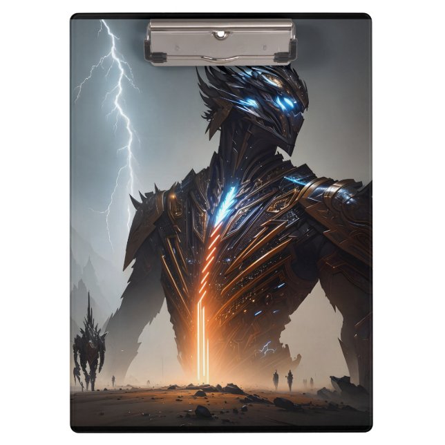 Lightning Cyborg Warrior Clipboard (Front)