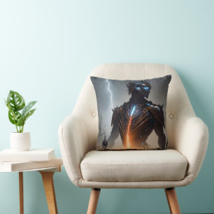 Lightning Cyborg Warrior Cushion