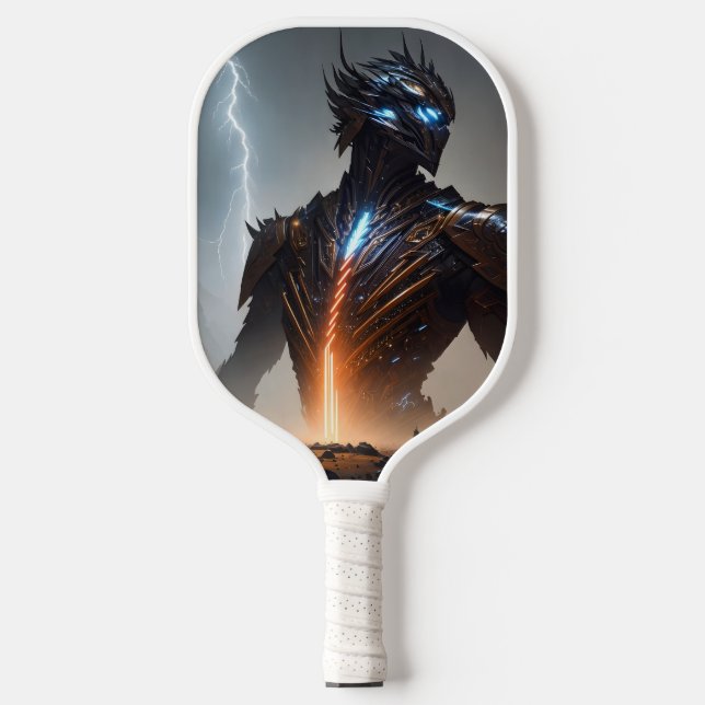 Lightning Cyborg Warrior Pickleball Paddle (Front)