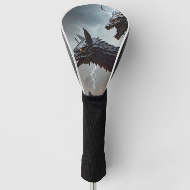 Lightning Cyborg Wolves Golf Head Cover (Front)