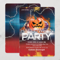 Lightning Fire Disco Pumpkin Halloween Party