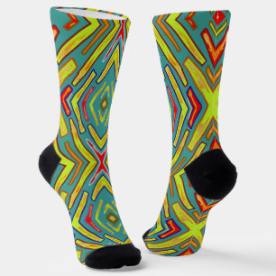 Lightning  Flash Fun Yellow Green  Socks