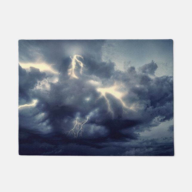 Lightning Flashes During Thunderstorm Doormat (Front)