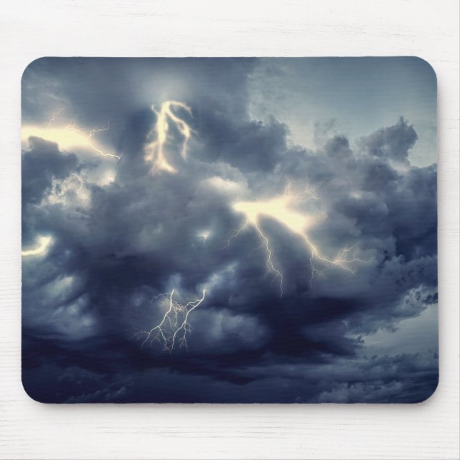 Lightning Flashes During Thunderstorm Mouse Pad (Front)