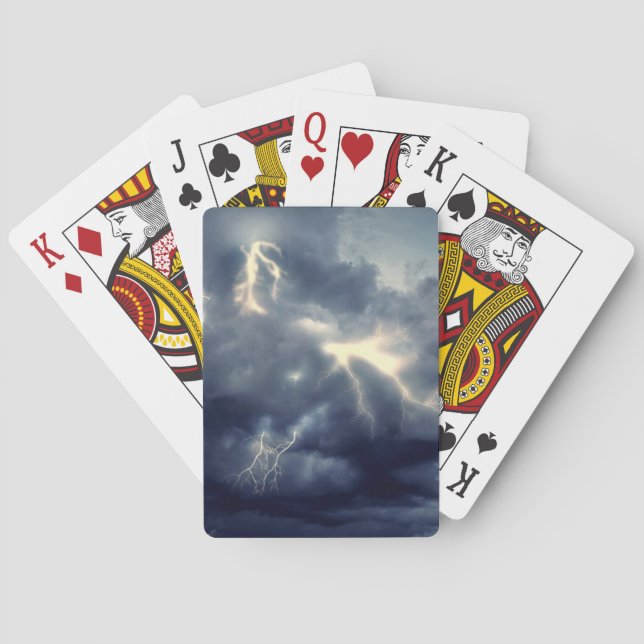 Lightning Flashes During Thunderstorm Playing Cards (Back)