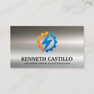 Lightning Gear Logo Electrician Business Card