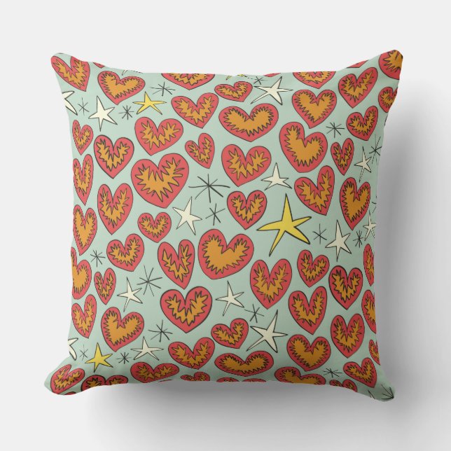 lightning hearts cushion (Front)