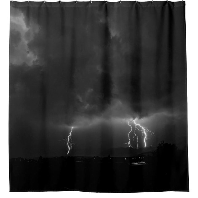 LIGHTNING ILLUSTRATION SHOWER CURTAIN (Front)