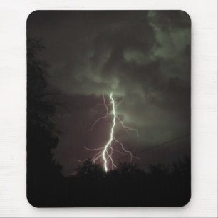 Lightning in the clouds mouse pad