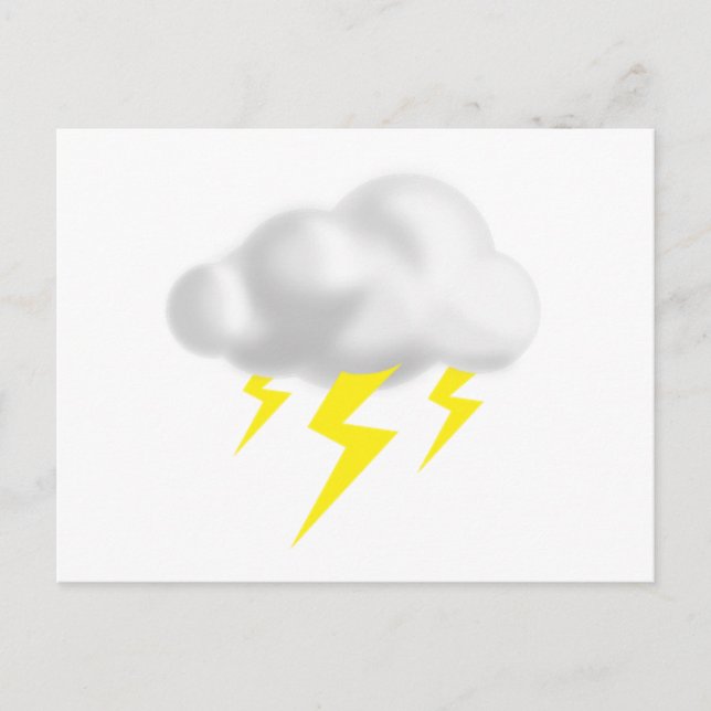Lightning in Thunderstorm Cloud Postcard (Front)