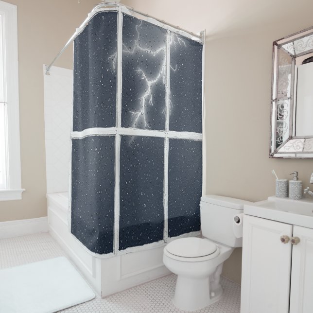 Lightning in Window  Shower Curtain (In Situ)