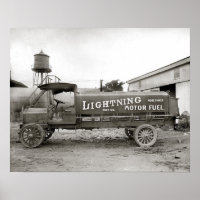 Lightning Motor Fuel Truck, 1920. Vintage Photo