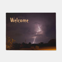 Lightning Night storm Welcome Doormat