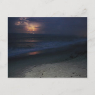 Lightning on beach postcard