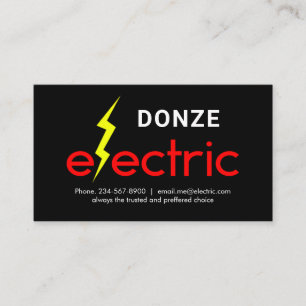 Lightning On Electric Service Business Card
