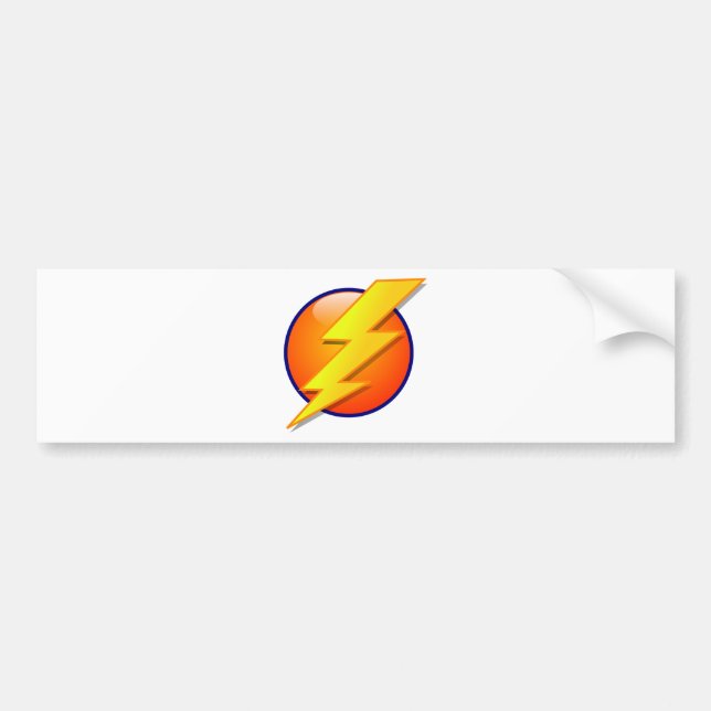 lightning orb energy icon vector bumper sticker (Front)