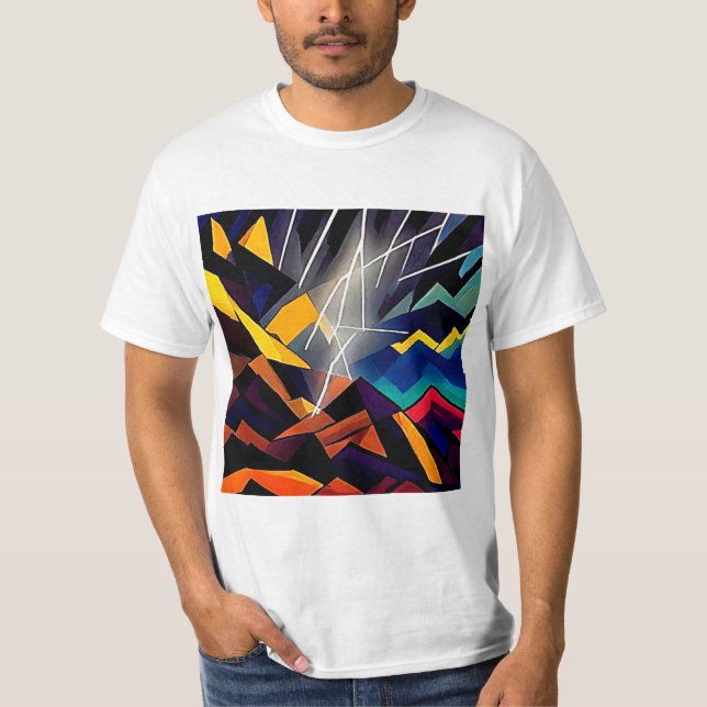 Lightning over Mountain Peaks 1 T-Shirt (Front)