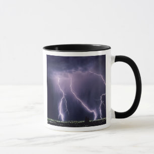 Lightning over Salt Lake Valley, Utah. Mug