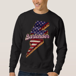 Lightning Patriotic Bartender American Flag 4th Of Sweatshirt