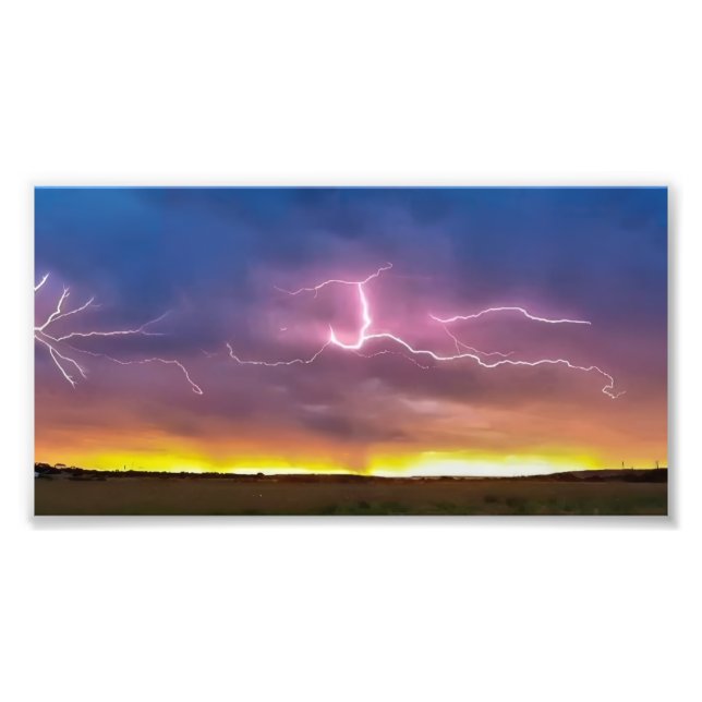 Lightning Photographic Poster Wall Art (Front)
