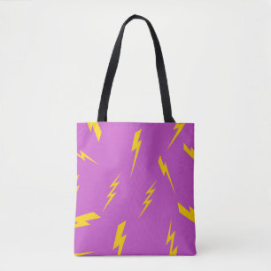 Lightning Purple Background Y2K Pattern Tote Bag