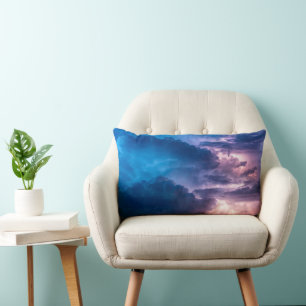 LIGHTNING STORM EVENING SKY LUMBAR CUSHION