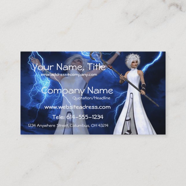 Lightning Storm - Fantasy/Anime Business Cards (Front)