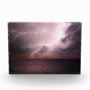 Lightning Storm Ocean Photo Block