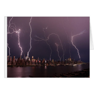 Lightning storm over Manhattan, NYC