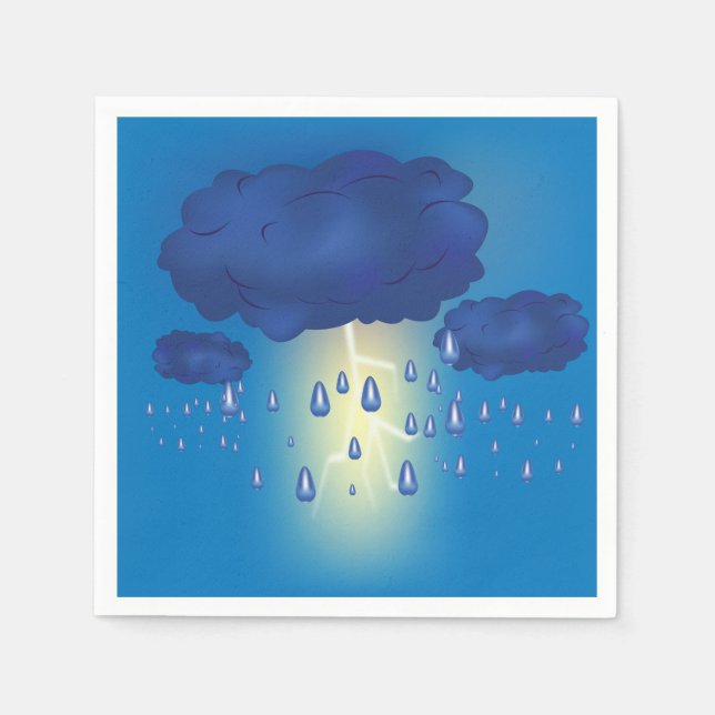 Lightning Storm Paper Napkins (Front)